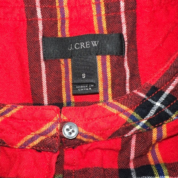 J. Crew Flannel Plaid 90s Momcore Lumberjack Western 3/4 Sleeve Cabin Cottage S - Picture 2 of 9